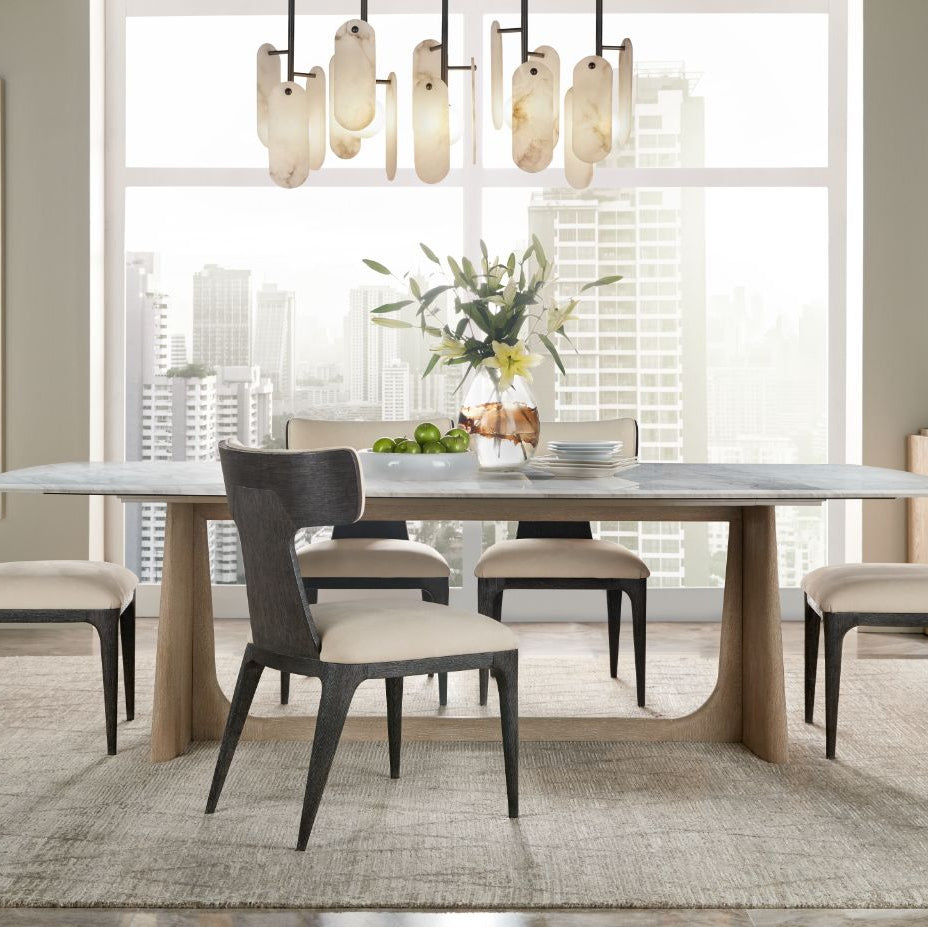 Repose Upholstered Side Chair in Grey Oak by Theodore Alexander