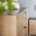 Catalina Three Drawer Bedside Table in Dune by Theodore Alexander
