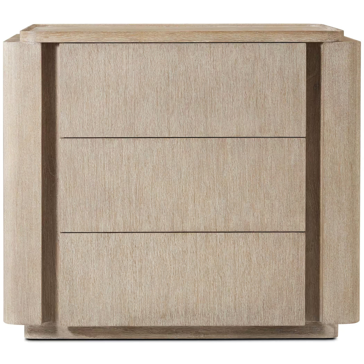Repose Closed Bedside Table in Grey Oak by Theodore Alexander