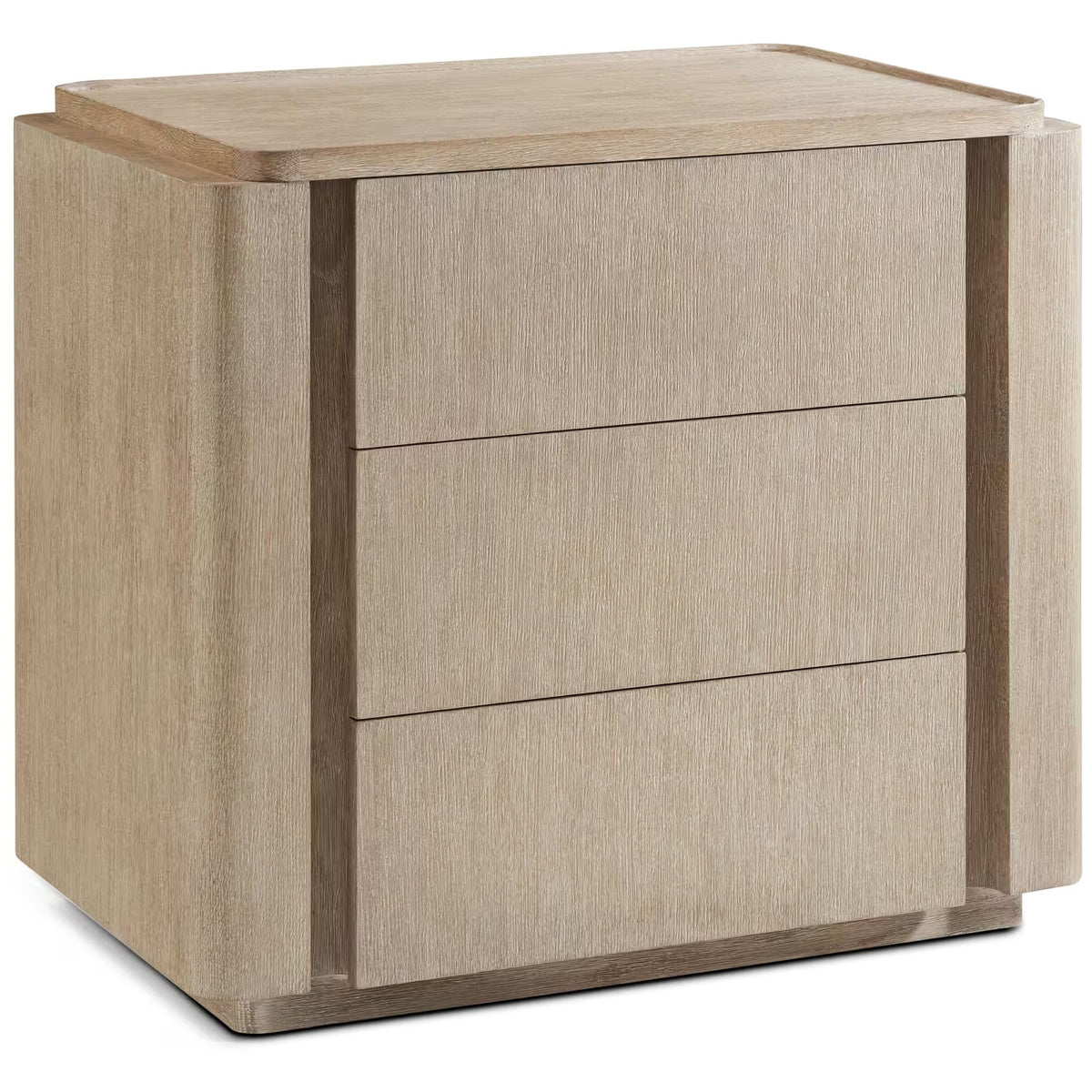 Repose Closed Bedside Table in Grey Oak by Theodore Alexander