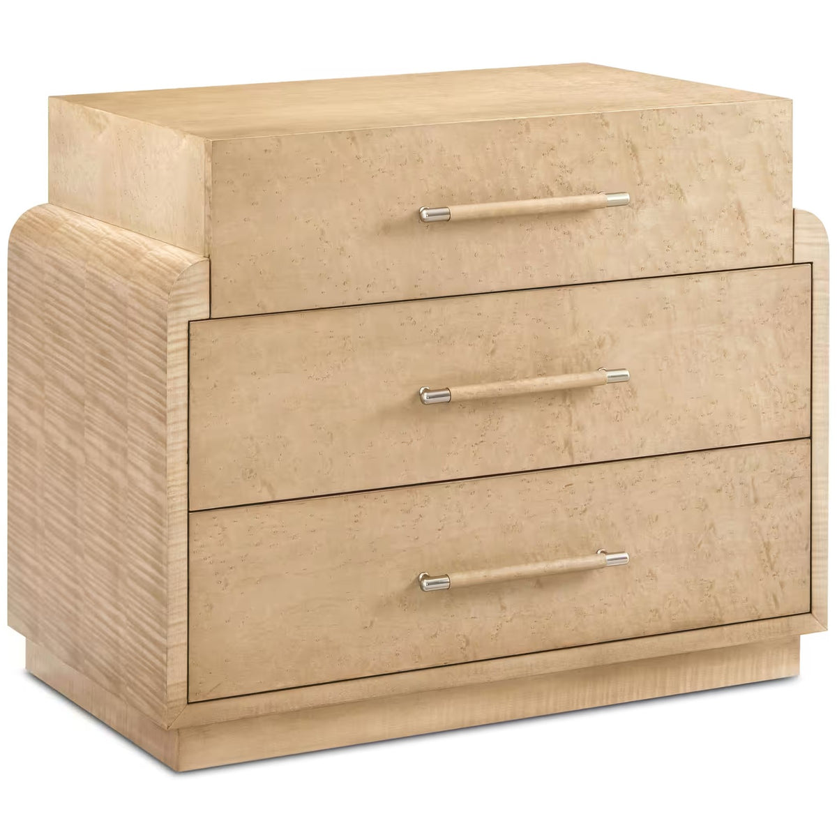 Origins Three Drawer Bedside Table in Sesame by Theodore Alexander