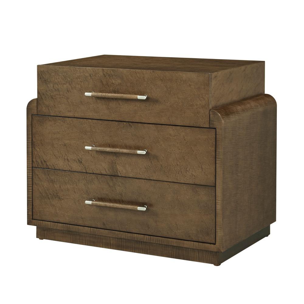 Origins Three Drawer Bedside Table in Landmark Finish by Theodore Alexander