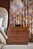 Origins Three Drawer Bedside Table in Landmark Finish by Theodore Alexander