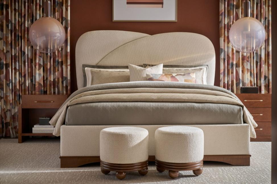 Origins Three Drawer Bedside Table in Landmark Finish by Theodore Alexander