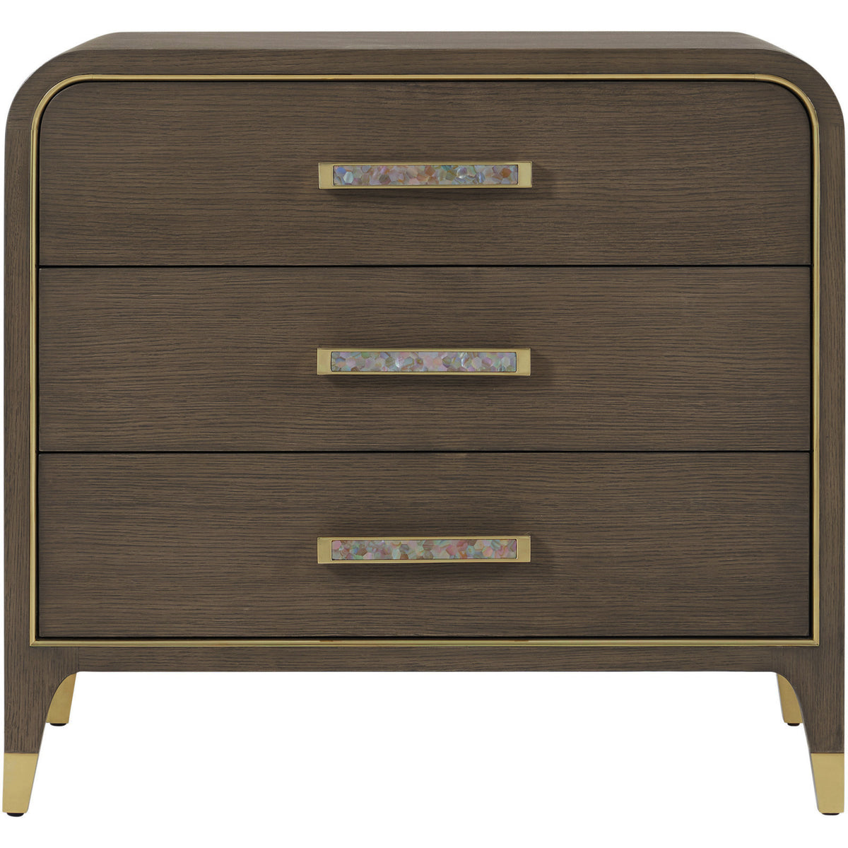 Judith Leiber 3-Drawer Bedside Table Dark by Theodore Alexander