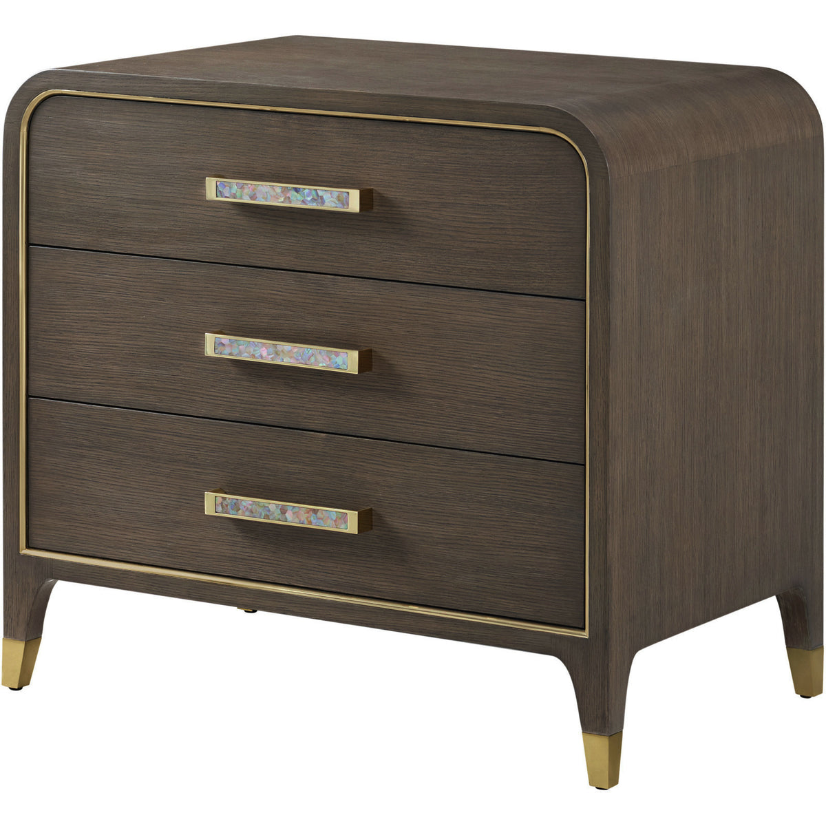 Judith Leiber 3-Drawer Bedside Table Dark by Theodore Alexander