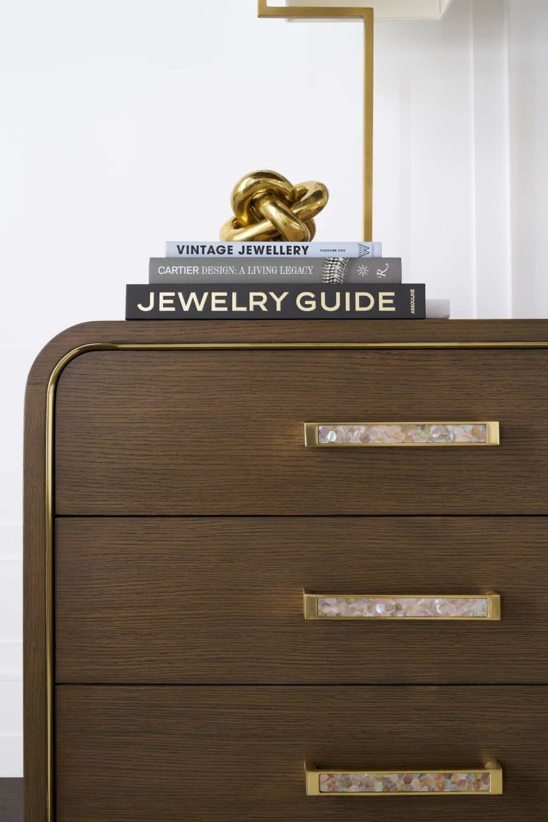 Judith Leiber 3-Drawer Bedside Table Dark by Theodore Alexander