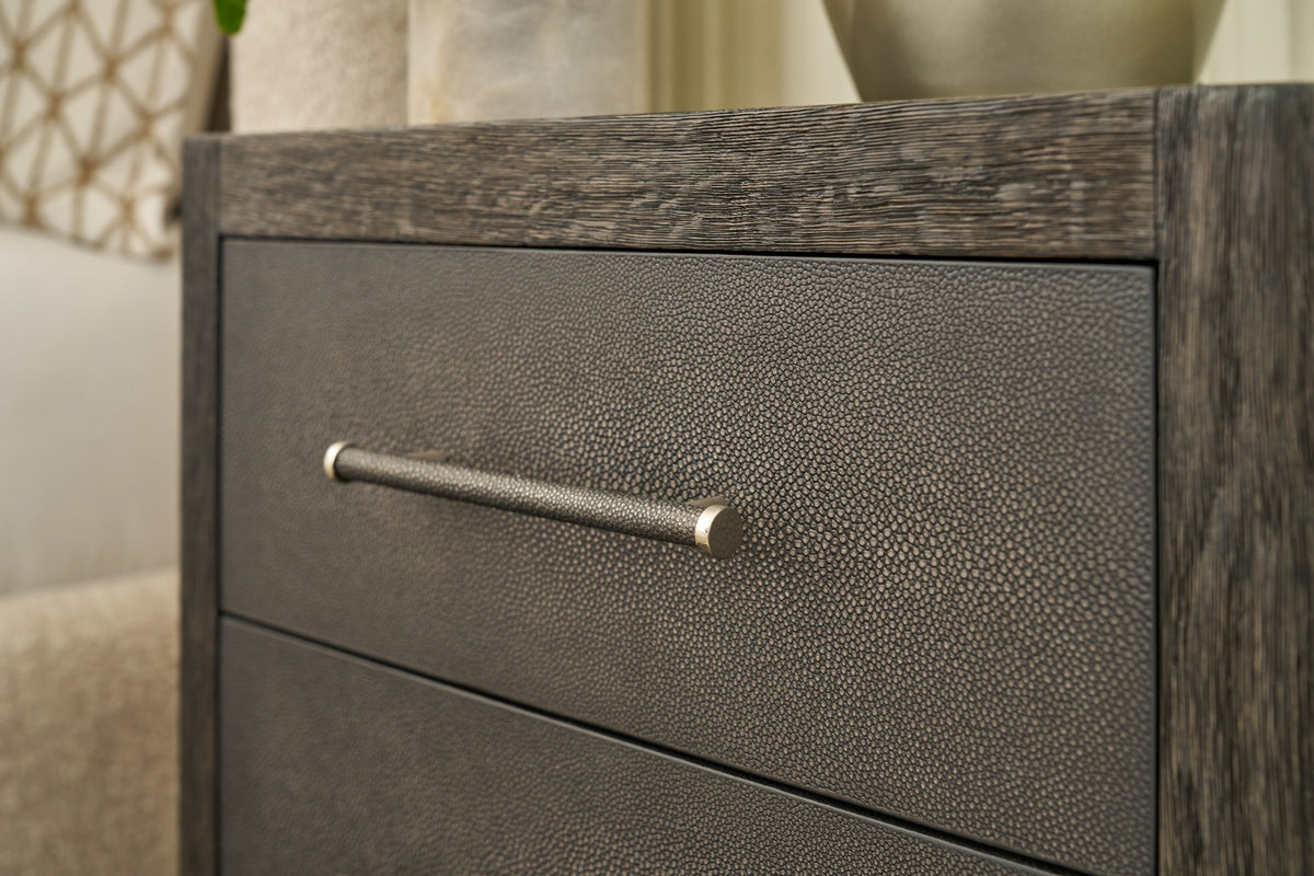 Maxwell 3-Drawer Bedside Table Dark by Theodore Alexander