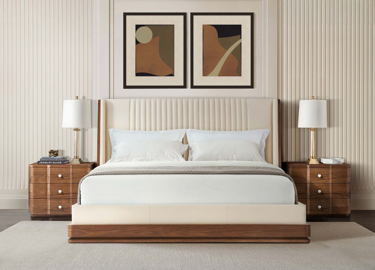 Coronet Walnut Bedside Table by Theodore Alexander