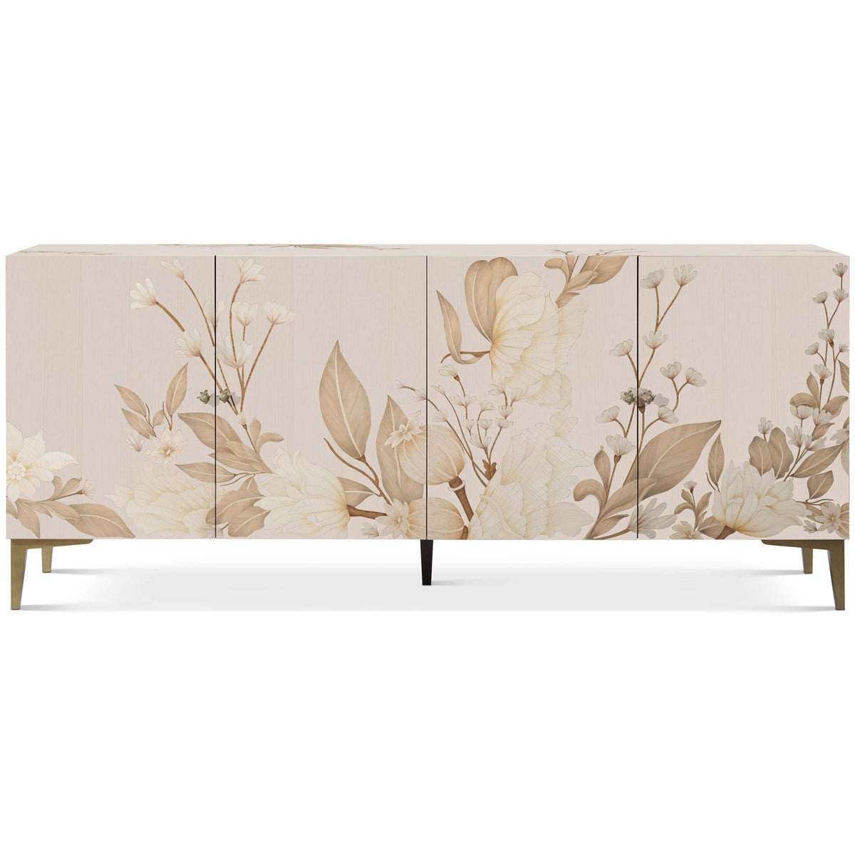 Bouquet 4 Door Sideboard in Buttercream by Theodore Alexander