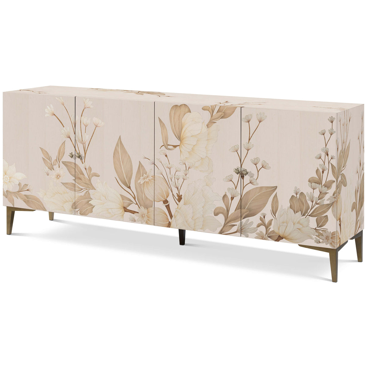 Bouquet 4 Door Sideboard in Buttercream by Theodore Alexander
