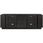 Repose Glass Door Media Console in Charcoal Oak by Theodore Alexander