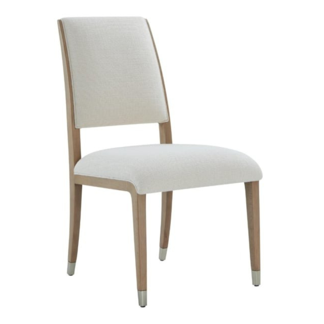 Origins Wooden Upholstered Dining Side Chair in Sesame Finish by Theodore Alexander