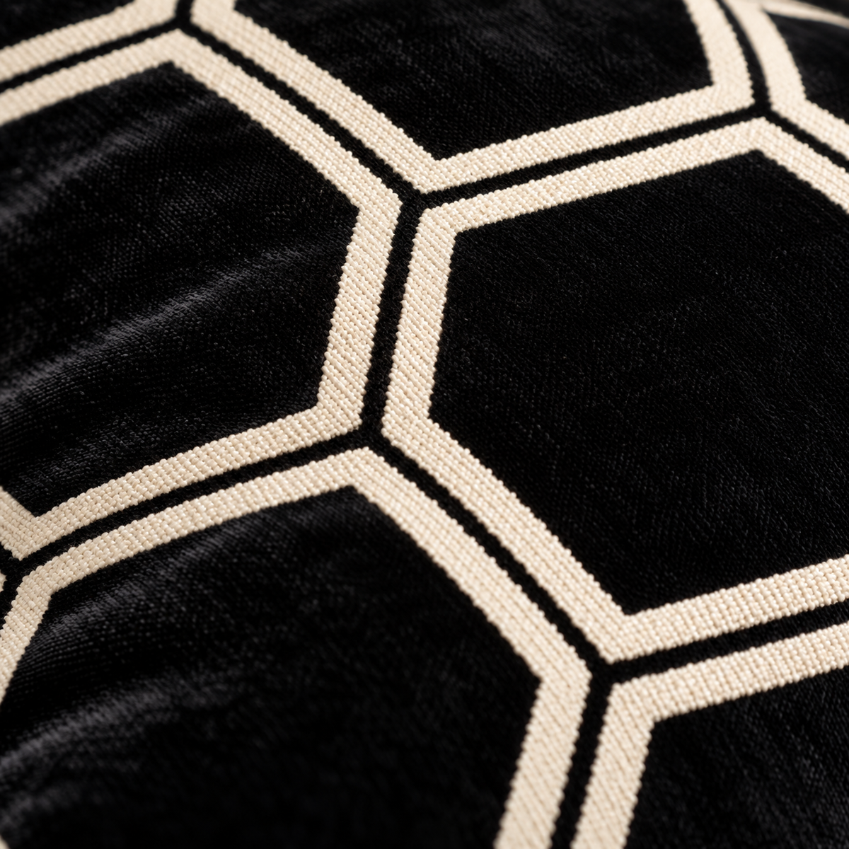 Ivor Geometric Cushion - Black Malini