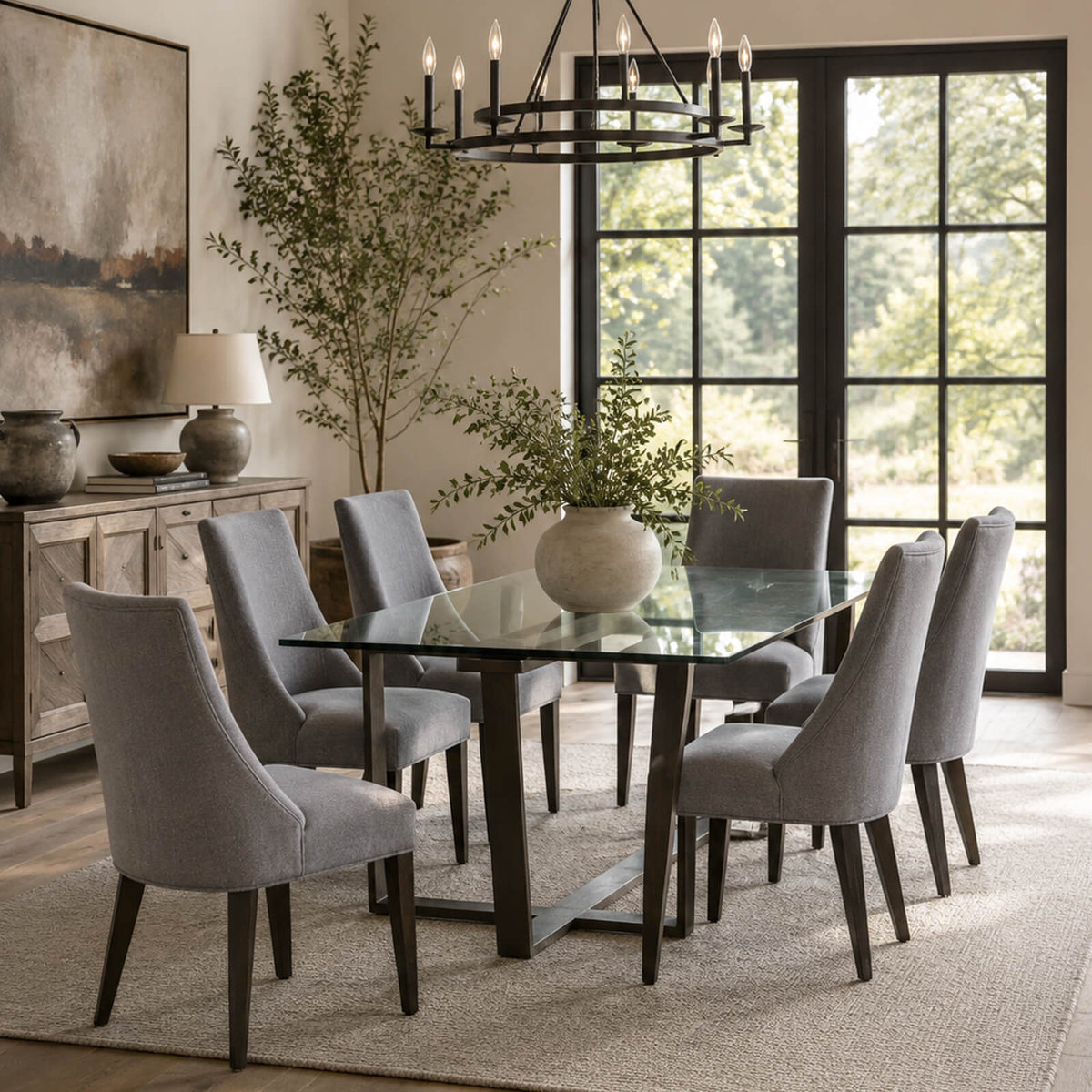 Ezra Dining Chair in Kendal Mercury by Theodore Alexander