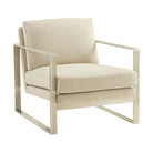 Bower Club Chair in Kendal Linen with Stainless Steel Leg by Theodore Alexander