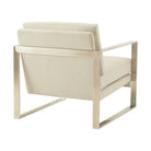 Bower Club Chair in Kendal Linen with Stainless Steel Leg by Theodore Alexander