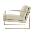 Bower Club Chair in Kendal Linen with Stainless Steel Leg by Theodore Alexander