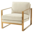 Bower Club Chair in Kendal Linen with Brushed Brass Finish Legs by Theodore Alexander
