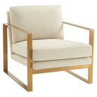 Bower Club Chair in Kendal Linen with Brushed Brass Finish Legs by Theodore Alexander