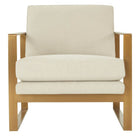 Bower Club Chair in Kendal Linen with Brushed Brass Finish Legs by Theodore Alexander
