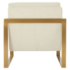 Bower Club Chair in Kendal Linen with Brushed Brass Finish Legs by Theodore Alexander