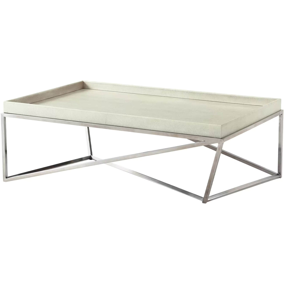 Crazy X Tray Coffee Table in Overcast by Theodore Alexander