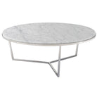 Large Round Coffee Table Fisher in Marble & Nickel by Theodore Alexander