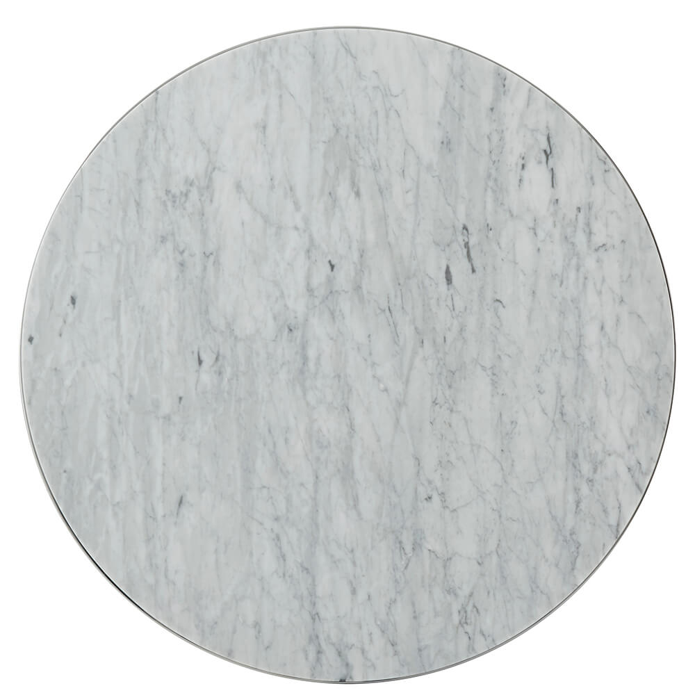 Small Round Coffee Table Fisher in Marble & Nickel by Theodore Alexander