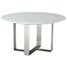 Adley Round Marble Dining Table in Gunmetal - 137cm by Theodore Alexander