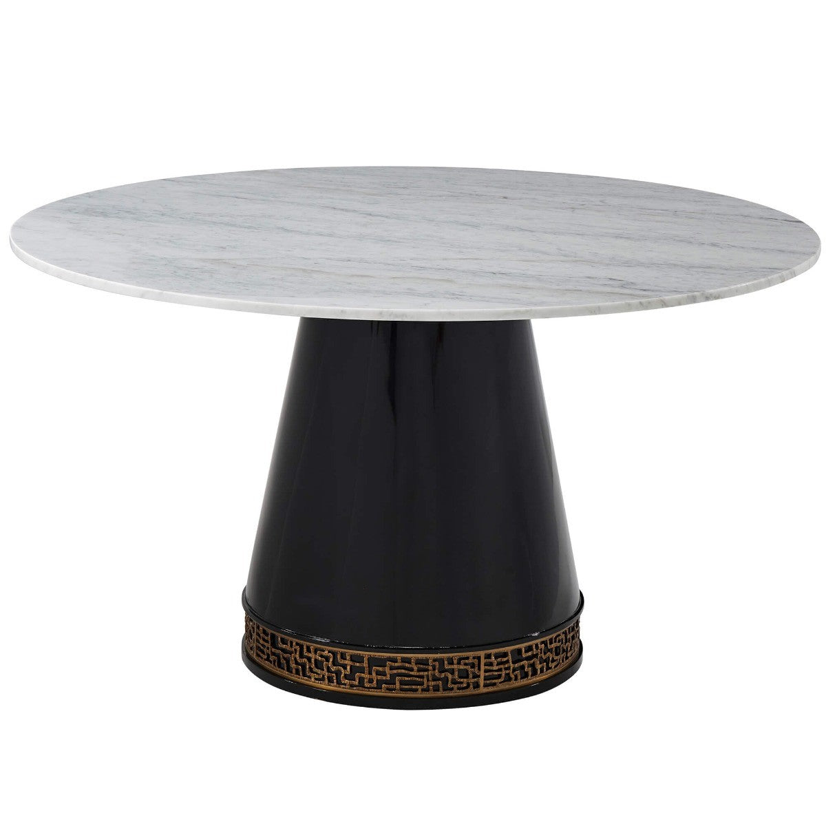Dining Table Westcott in Bianco Marble by Theodore Alexander