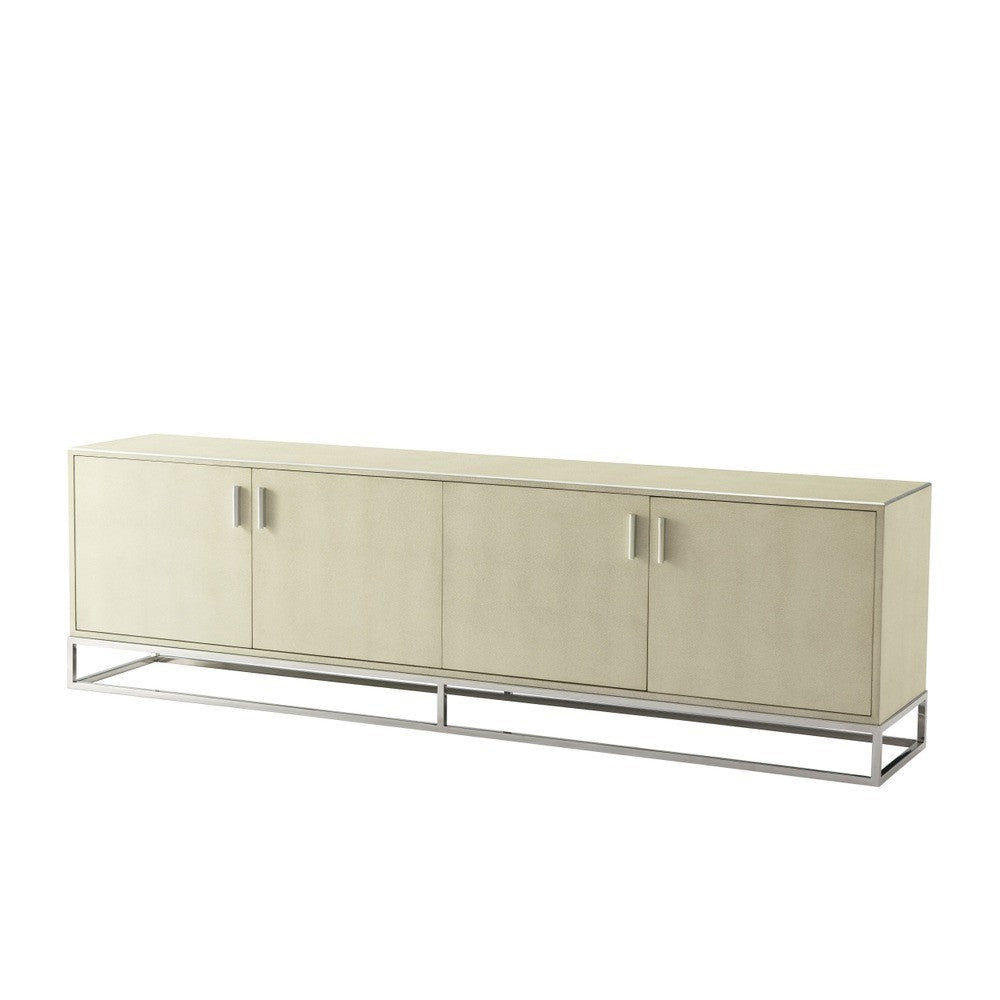 Fisher Media Console in Overcast - Small by Theodore Alexander