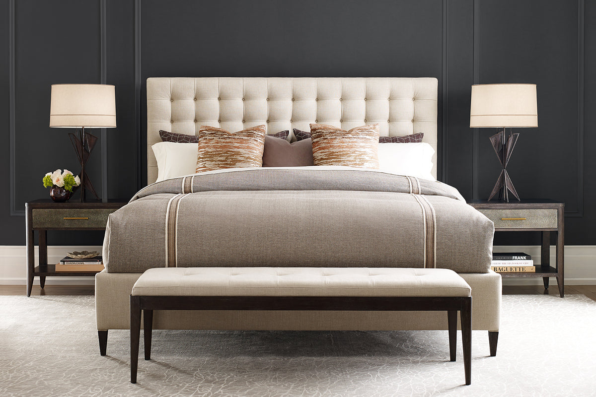 Super King Bed Frame Hampton in Kendal Linen by Theodore Alexander