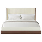Coronet Walnut and Upholstered Channel Super King Bed by Theodore Alexander