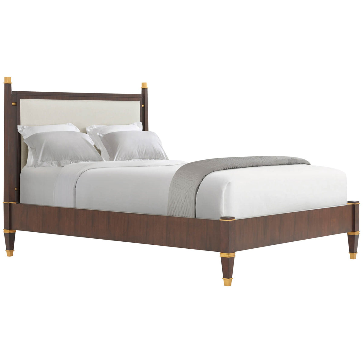 Markos Upholstered King Size Bed in Dark by Theodore Alexander