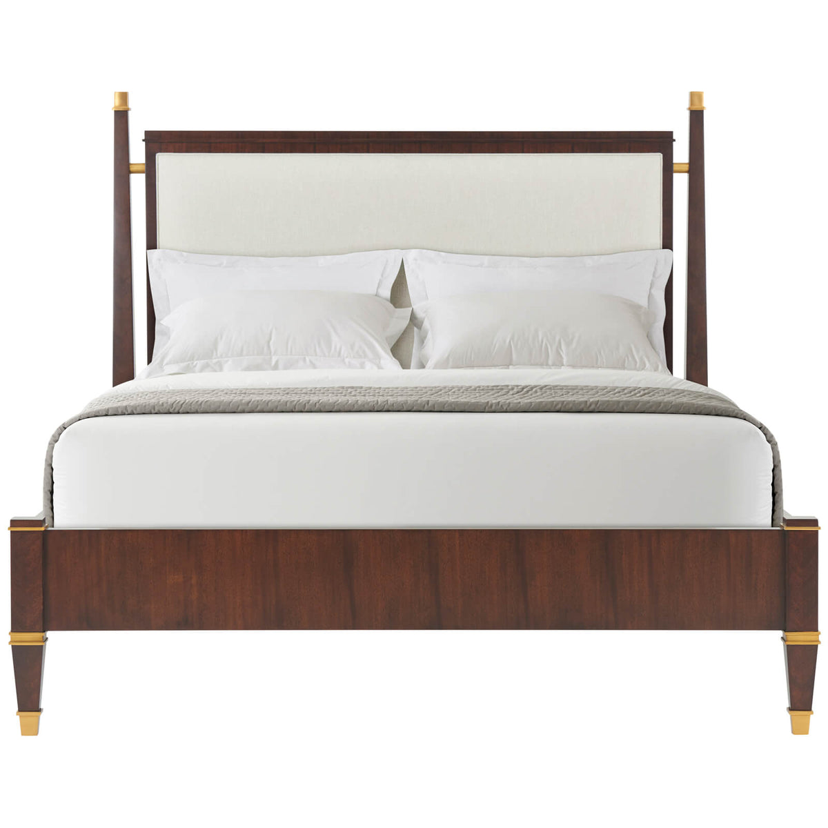 Markos Upholstered King Size Bed in Dark by Theodore Alexander