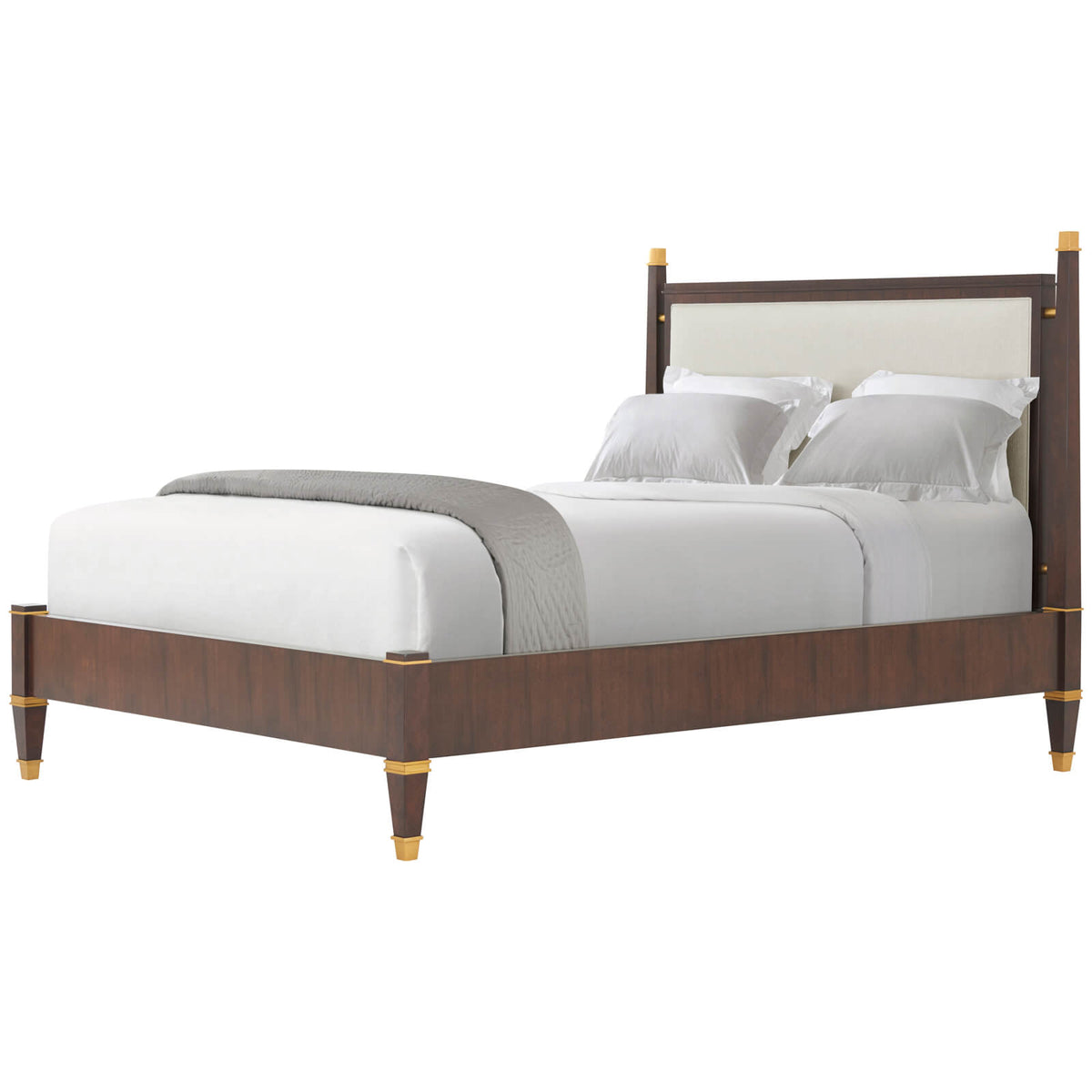 Markos Upholstered King Size Bed in Dark by Theodore Alexander