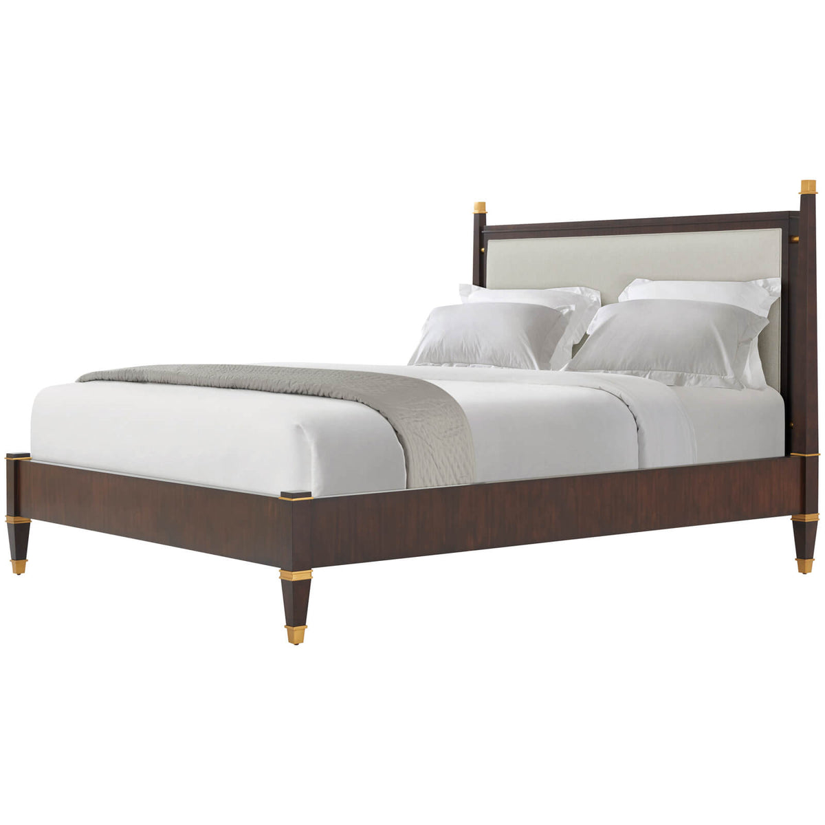 Markos Upholstered Super King Size Bed in Dark by Theodore Alexander