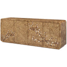 Perch Burl Large Sideboard with Floral Marquetry by Theodore Alexander