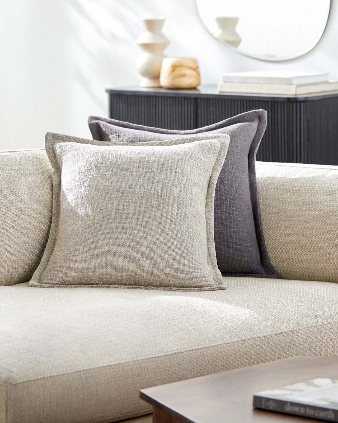 Thurman Woven Cushion in Beige by Keiichi