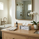 Tissue Holder in White Marble by Keiichi