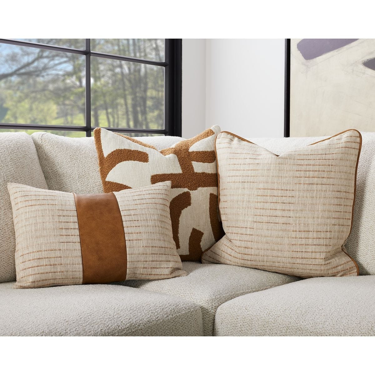 The Flip Side Cushion in Toffee by Uttermost