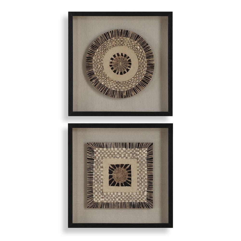 Intertwine Knit Paper Shadow Box - Set of 2 by Uttermost