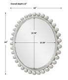Cyra Round Wood Mirror in Aged Ivory by Uttermost