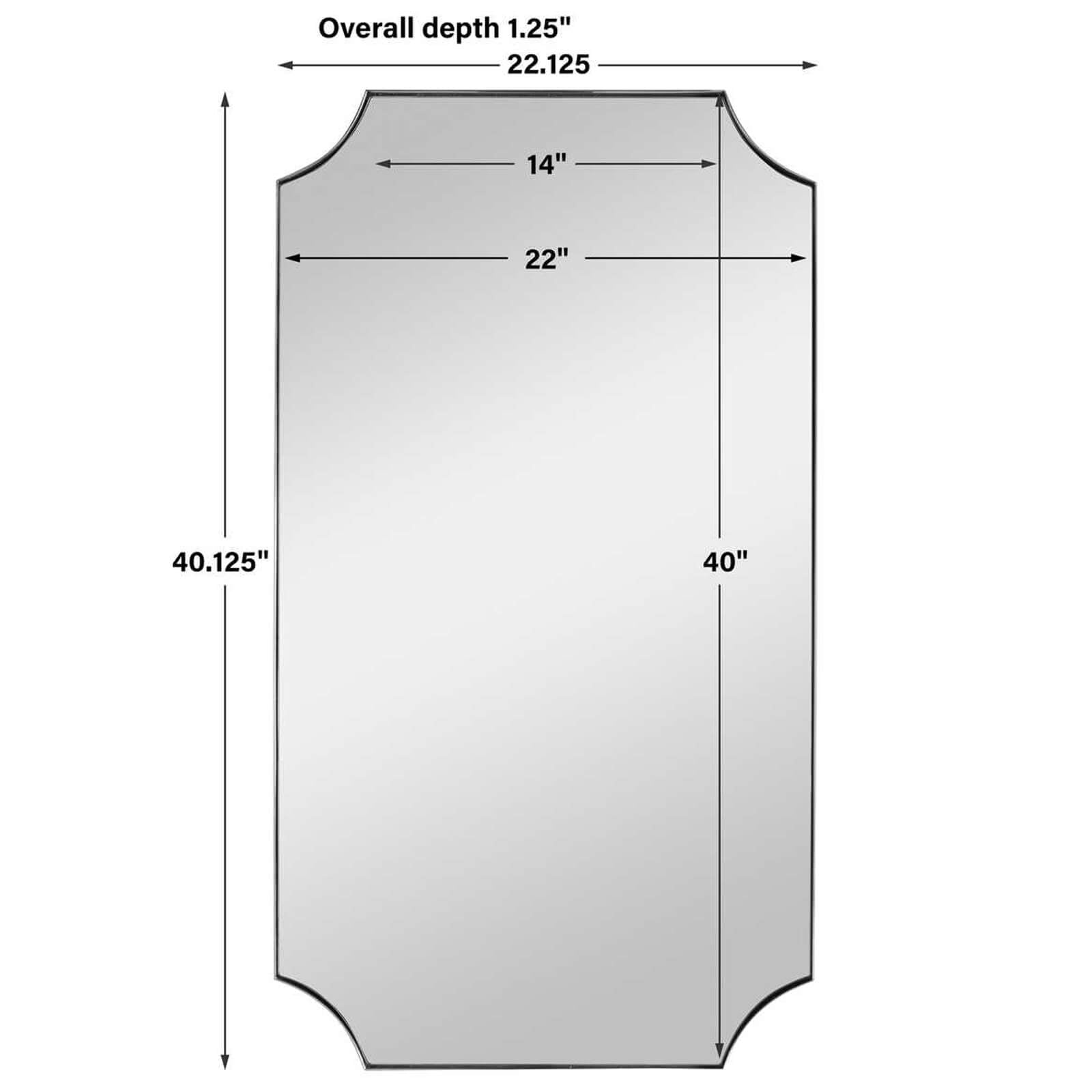Lennox Scalloped Corner Mirror in Polished Nickel by Uttermost