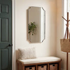 Lennox Scalloped Corner Mirror in Polished Nickel by Uttermost