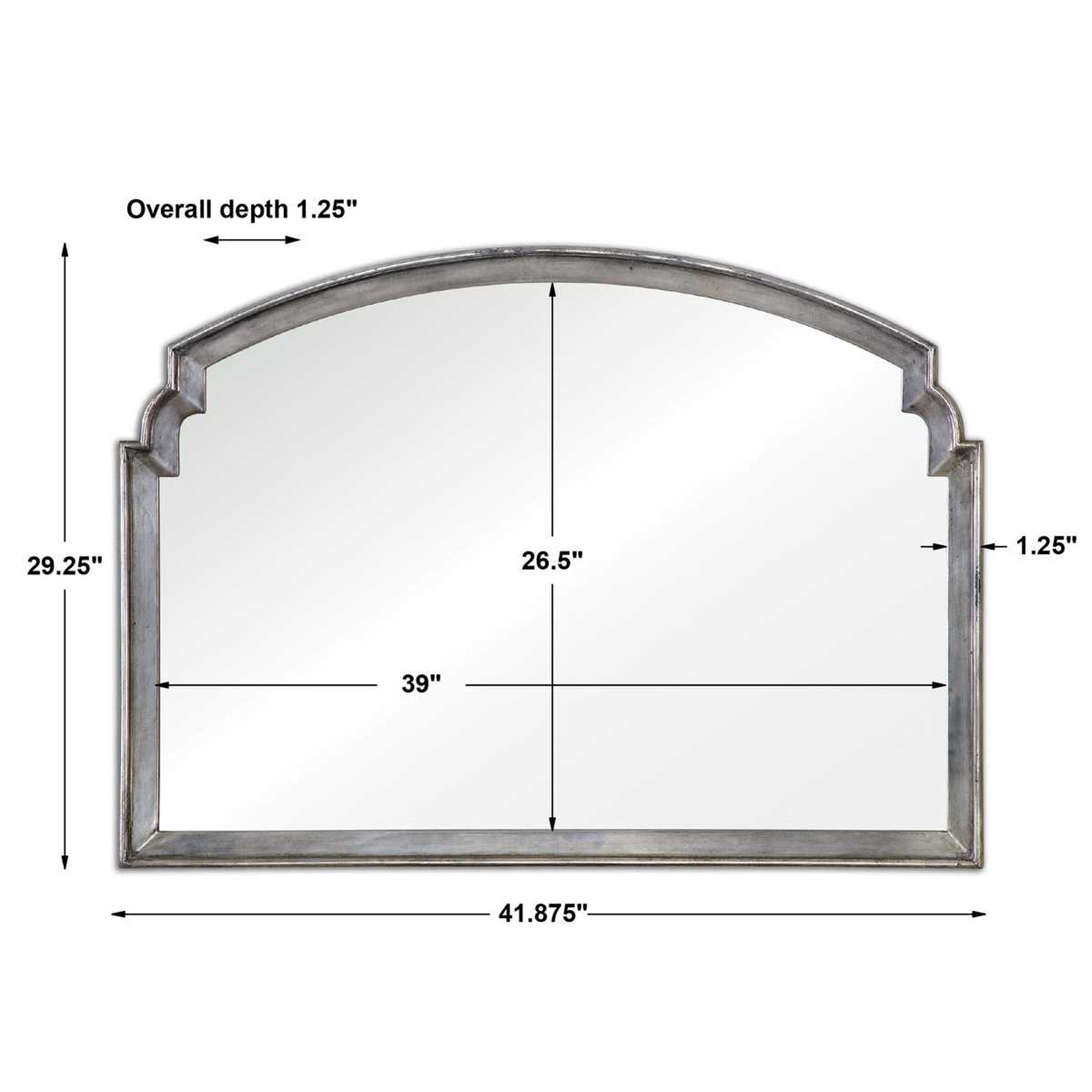 Via Della Overmantle Mirror in Silver by Uttermost