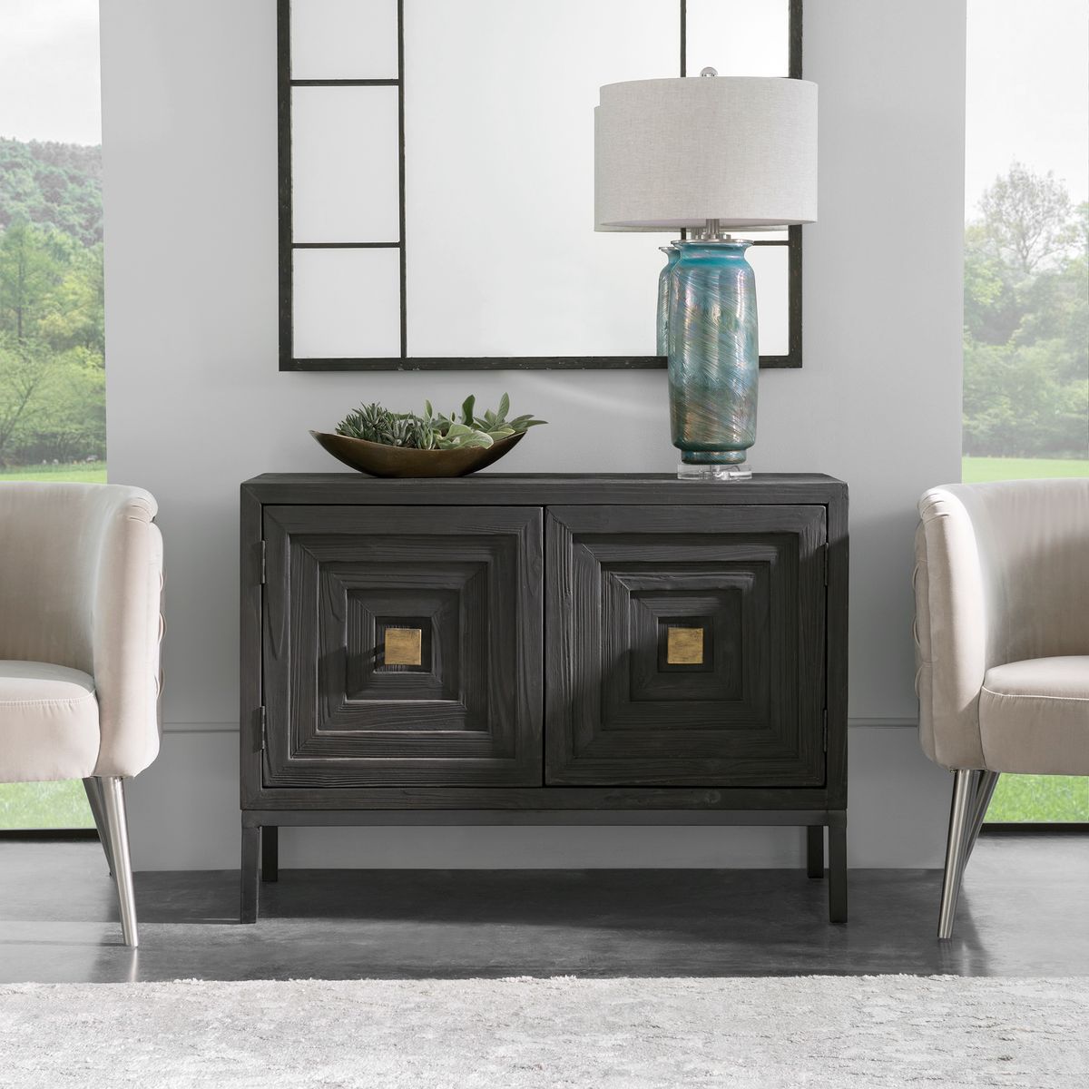 Aiken Dark Walnut 2 Door Cabinet by Uttermost