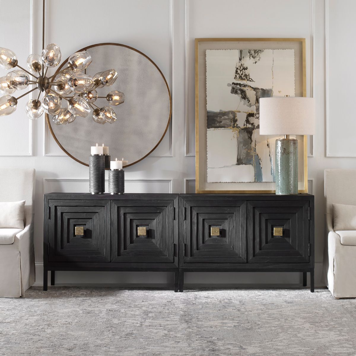 Aiken Dark Walnut 2 Door Cabinet by Uttermost