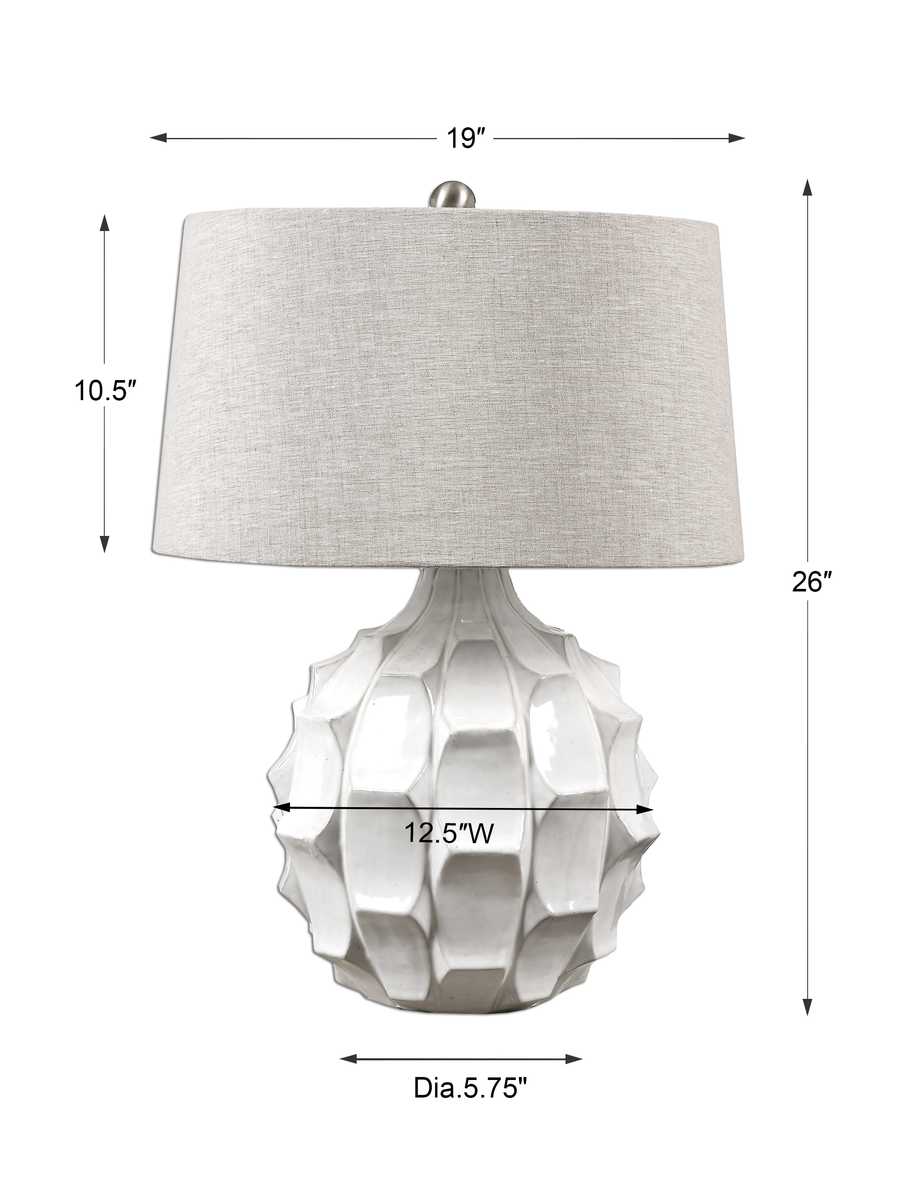 Guerina Scalloped Lamp - White by Uttermost